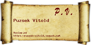 Puzsek Vitold névjegykártya